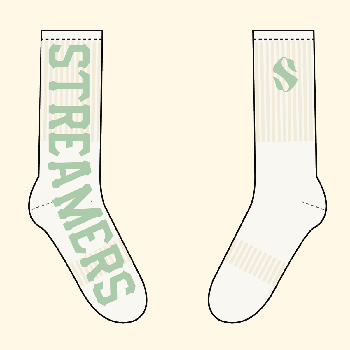 BIG LOGO SOCK CREAM WHITE/ GREEN